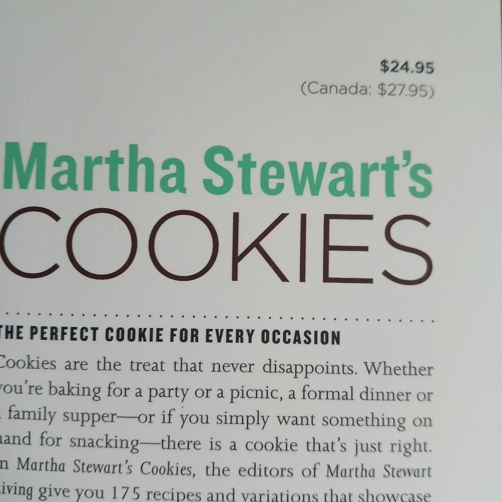 MARTHA STEWART'S COOKIES Cookbook First Edition, Tenth Printing Softcover Fine